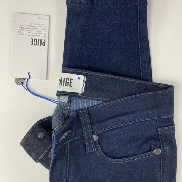 NWT PAIGE Dark Blue Skinny Jeans - Picture 2 of 4